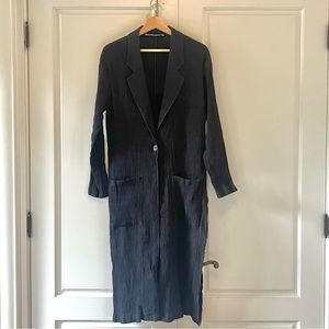 Long black blazer cover up